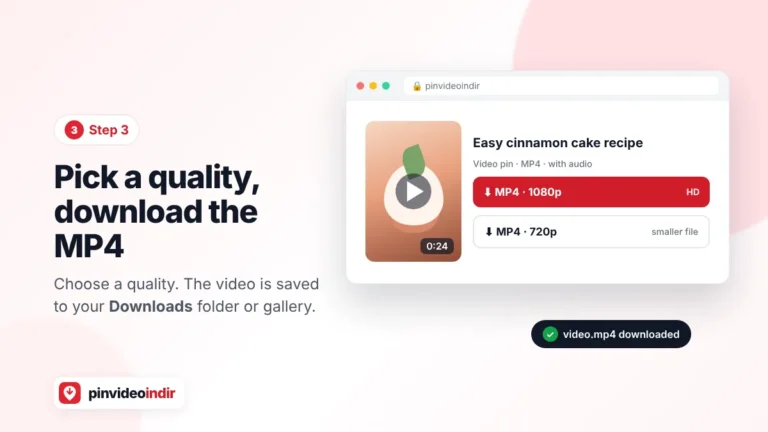 Downloading a Pinterest video as 1080p or 720p MP4
