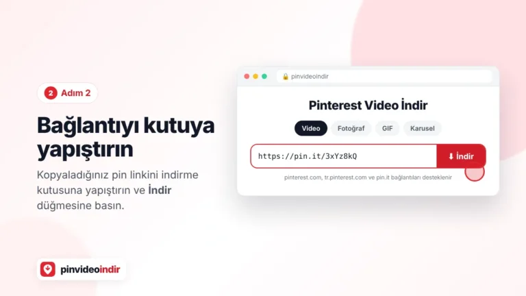 Pinterest pin bağlantısını indirme kutusuna yapıştırma