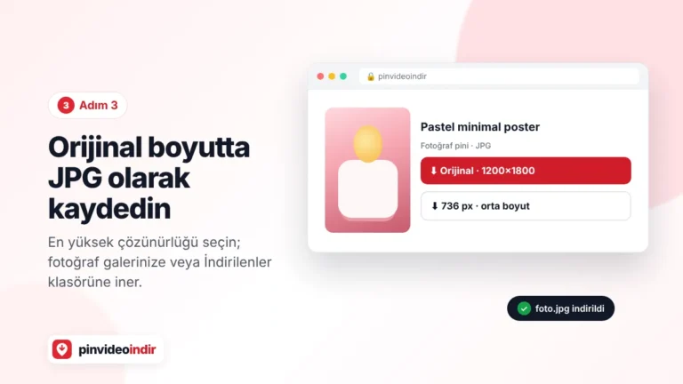 Pinterest fotoğrafını orijinal boyutta JPG olarak indirme