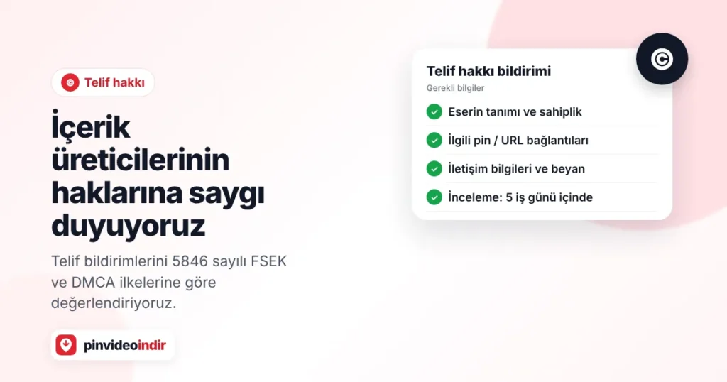 PinVideoİndir DMCA ve telif hakkı bildirimi