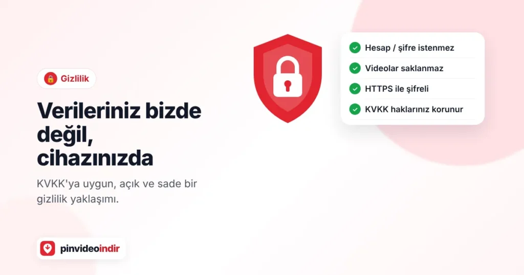 PinVideoİndir gizlilik politikası ve KVKK